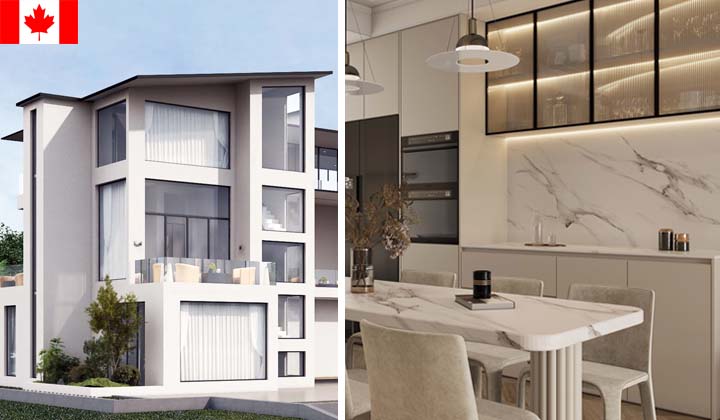 Home canadian villa kitchen and living room project