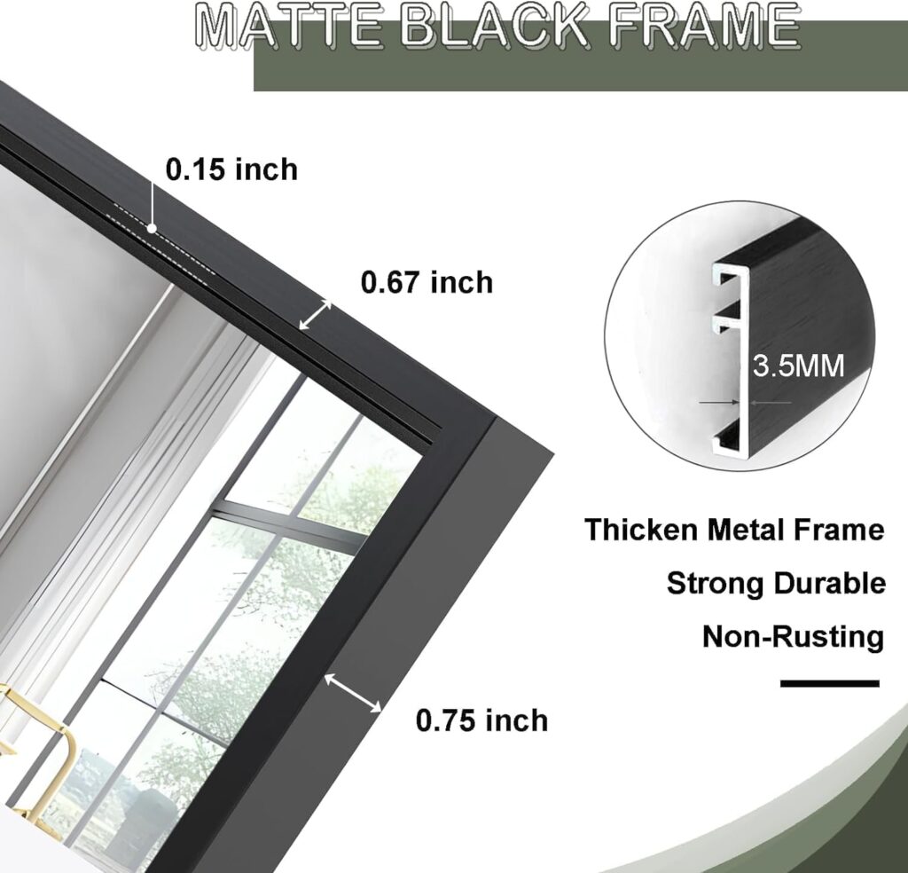 square black frame wall mirror for decoration