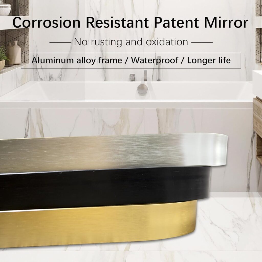 round black frame backlit led bathroom mirror