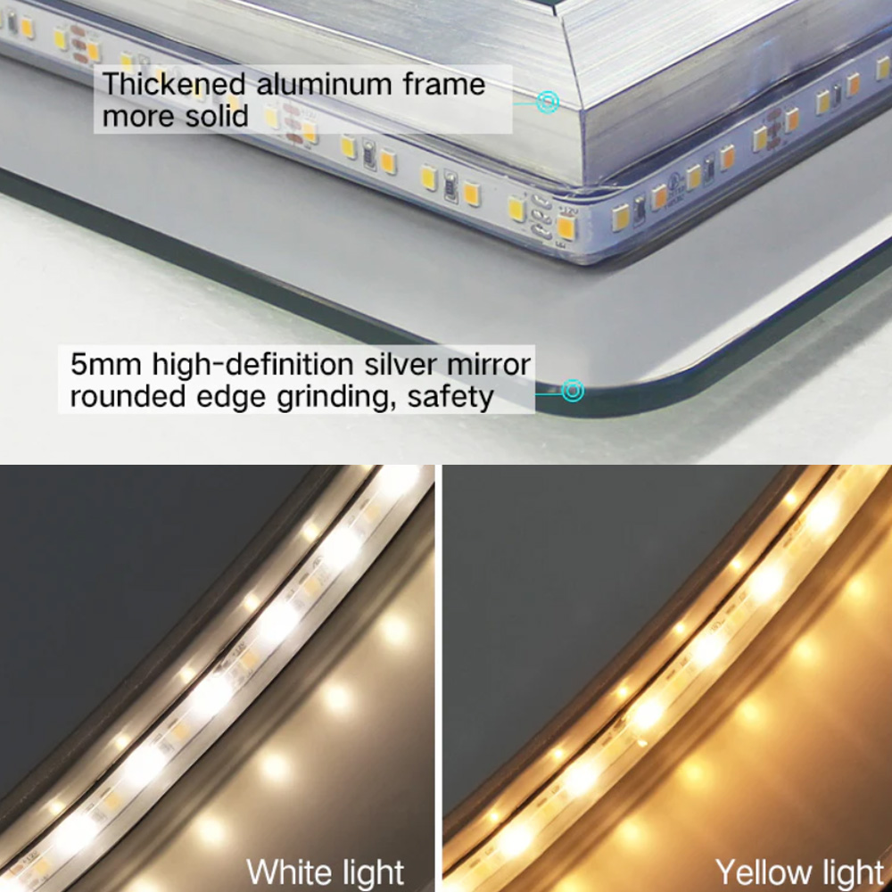 frameless led mirror for modern bathrooms