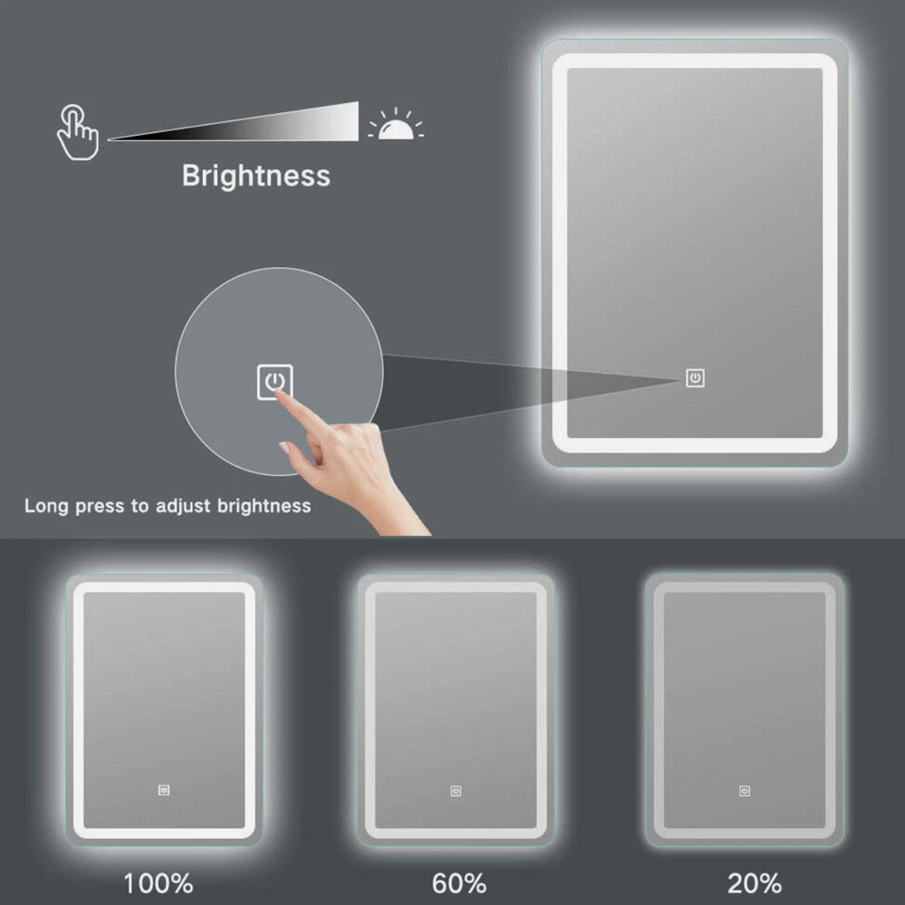 frameless led mirror for modern bathrooms Dimming
