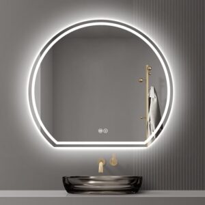 half circle wall mirror for bathroom
