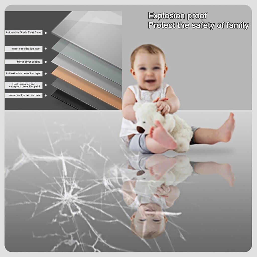 half circle wall mirror for bathroom Explosion-proof film