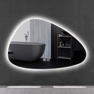 irregular shape backlit led bathroom mirror