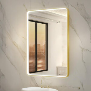Luxury Gold Metal Frame LED Light Mirror