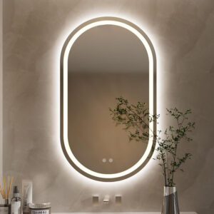 pill shaped led backlit mirror for commercial projects