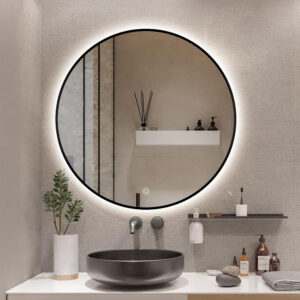 Round Black Frame Backlit LED Bathroom Mirror