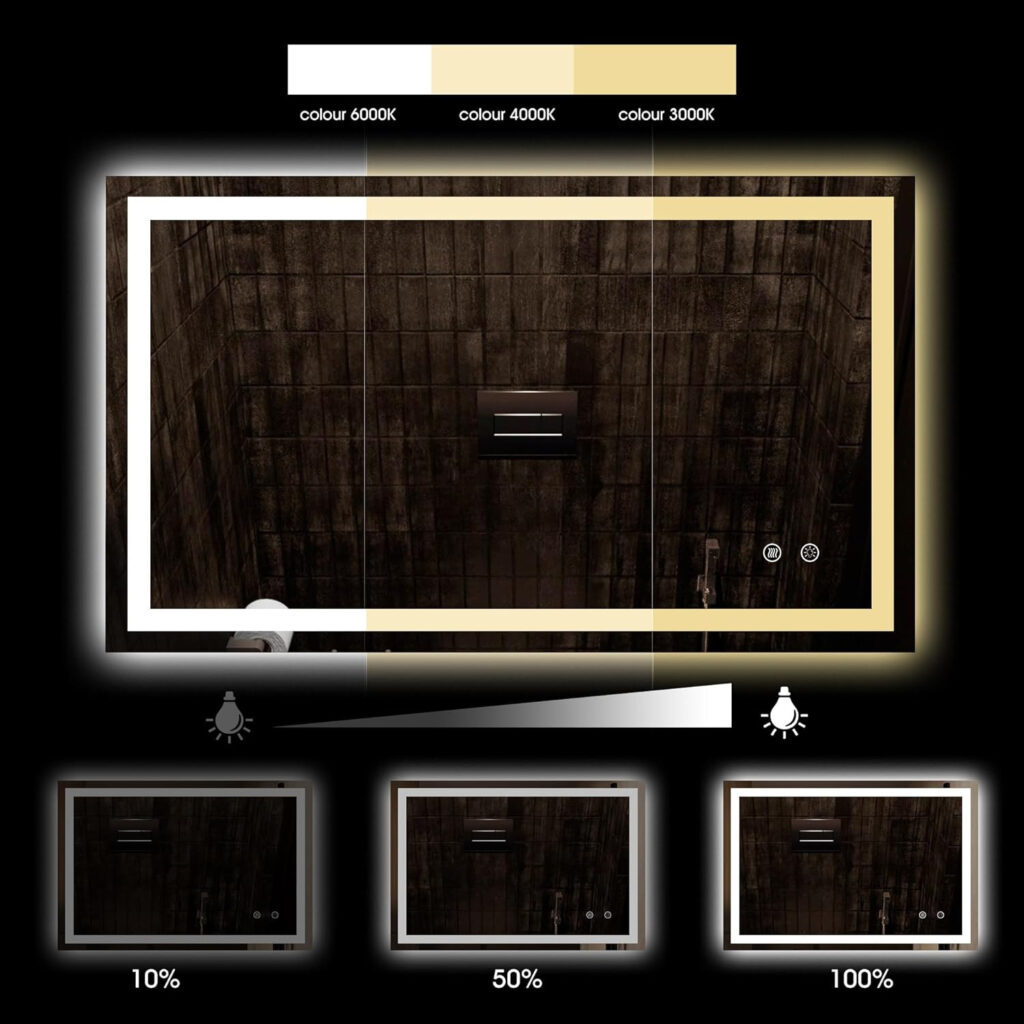 LED Mirror Dimming and color temperature adjustment