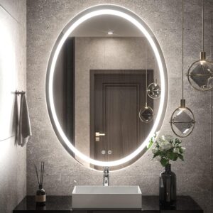 Oval LED Mirror with Touch Sensor