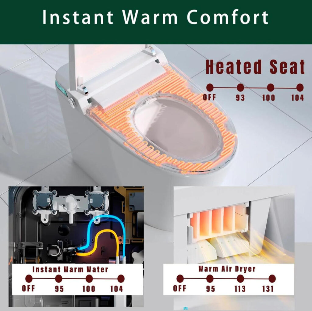 advanced smart bidet toilet with temperature control
