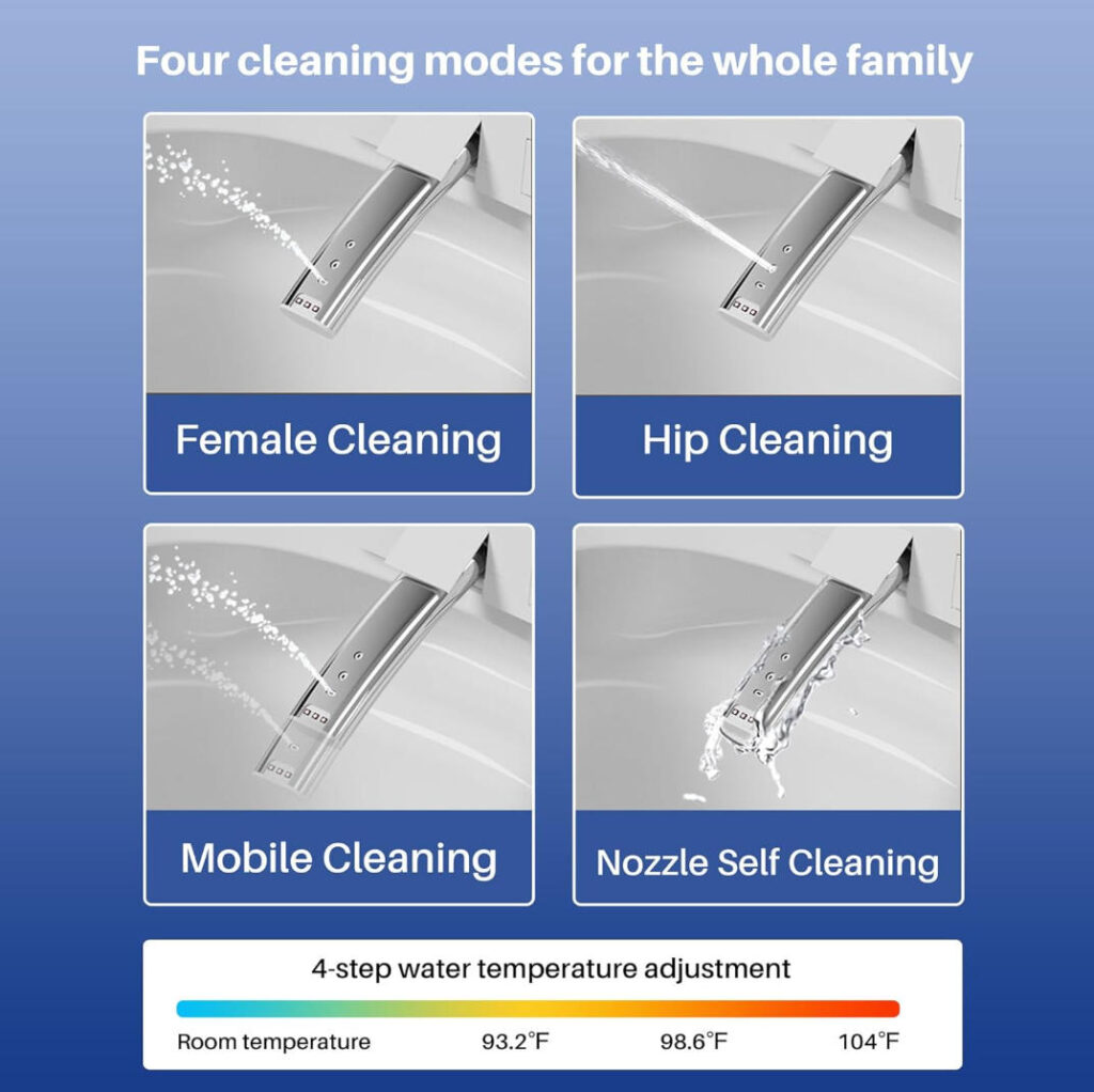 automatic flushing smart toilet with soft close seat