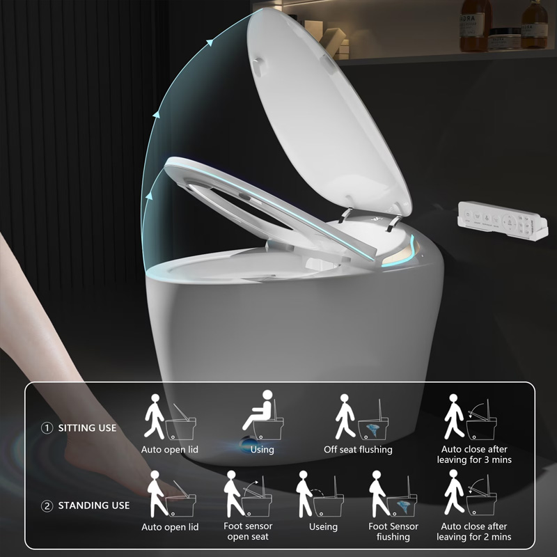luxury intelligent toilet with instant warm water