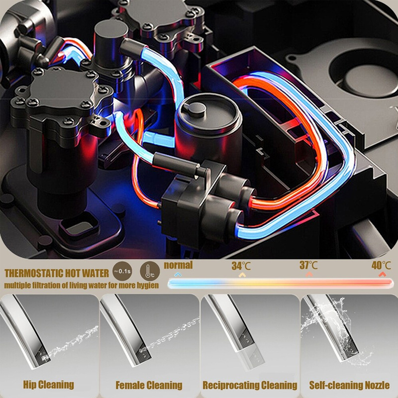 modern smart toilet with built in bidet and dryer