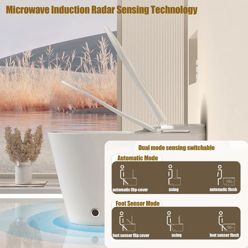 modern smart toilet with built in bidet and dryer