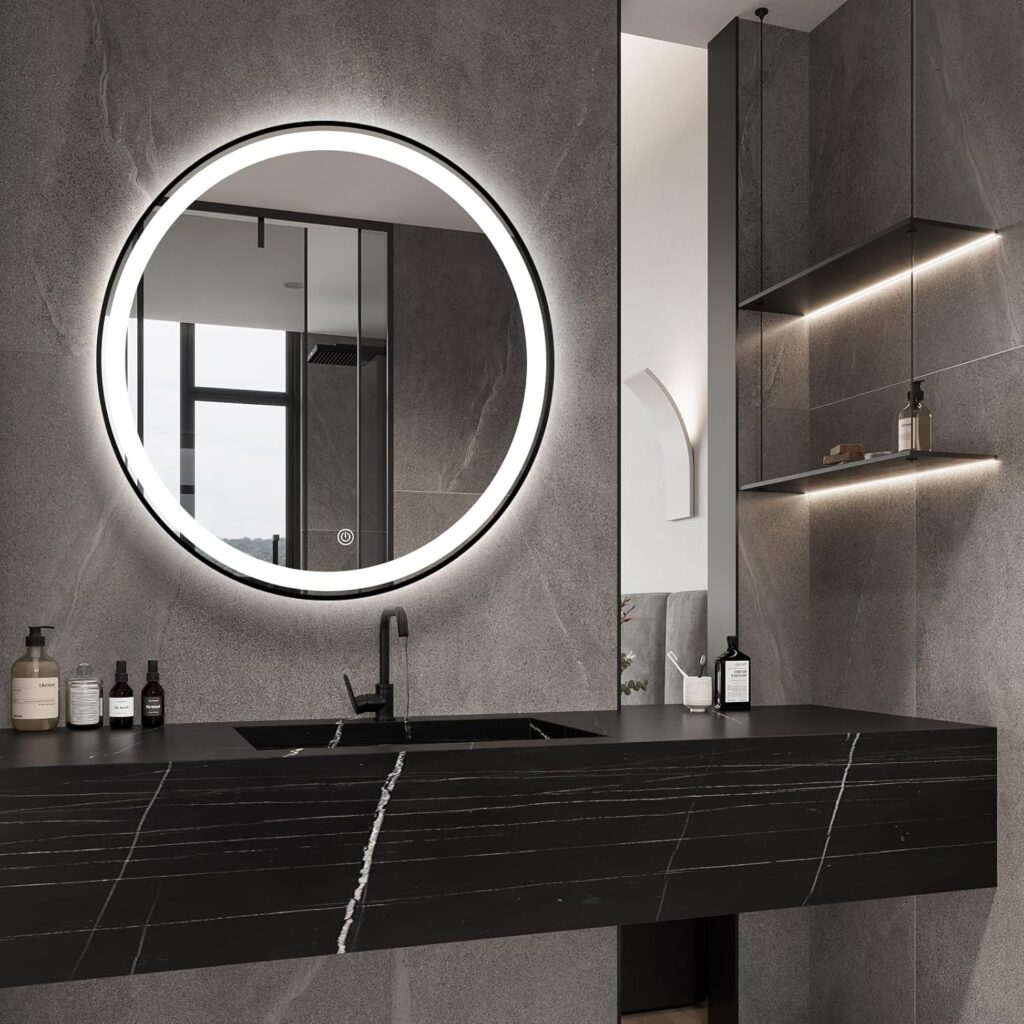 round led mirror with black frame funtion 3