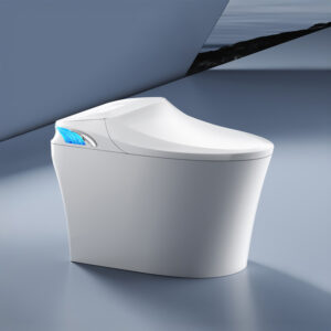 smart toilet with foot sensor flush and led night light