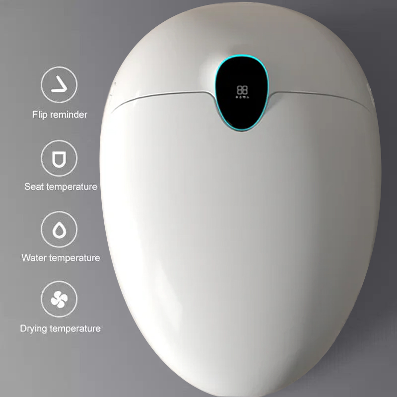 tankless intelligent toilet with automatic lid and dryer