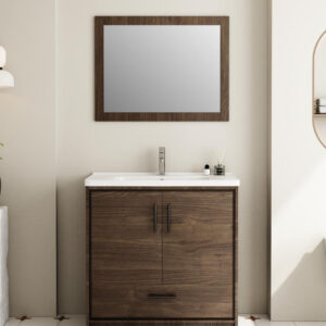 elegant wood grain bathroom vanity for small bathrooms