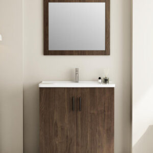 natural wood tone bathroom cabinet for modern interiors