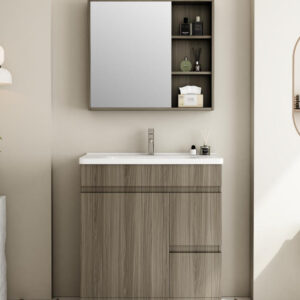 scandinavian pvc vanity unit with soft close drawers