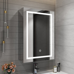 illuminated frame stainless steel mirror cabinet for hotel bathrooms