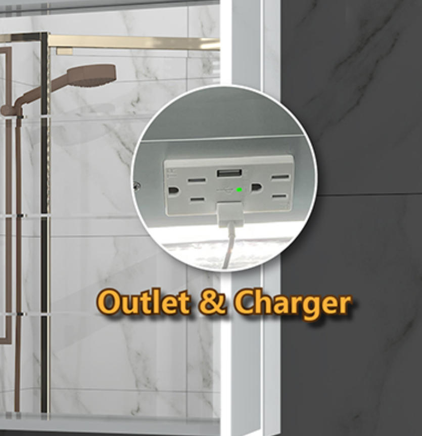 led mirror cabinet with anti fog and soft light