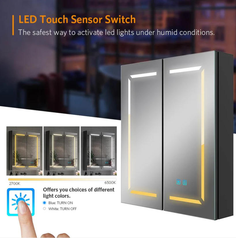 led mirror cabinets designed for professional projects