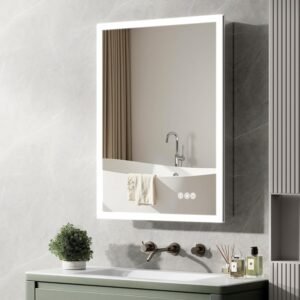 narrow vertical mirror cabinet for space constrained washrooms