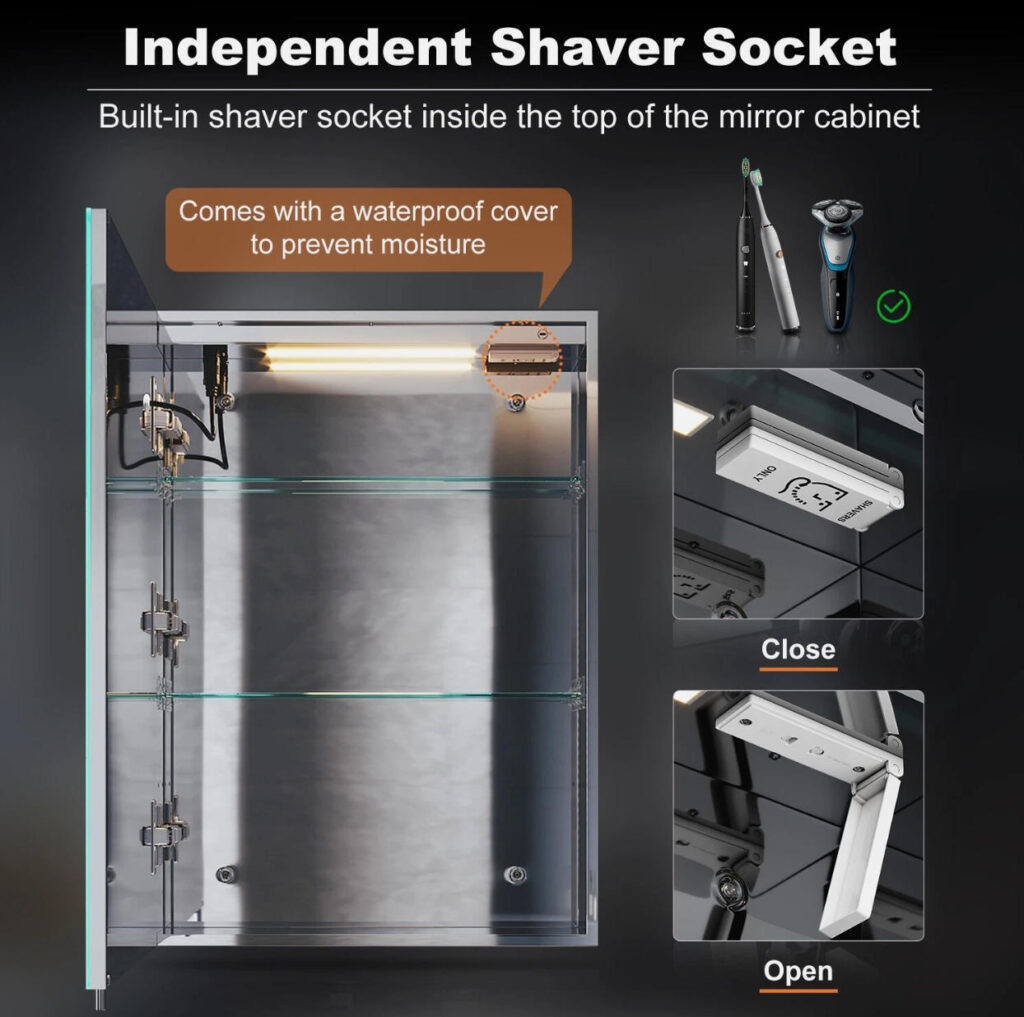 wall mounted led mirror cabinet for contemporary bathroom projects
