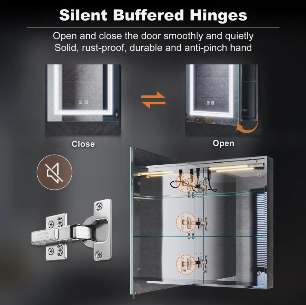 wall mounted led mirror cabinet for contemporary bathroom projects