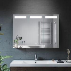 wide led mirror cabinet for shared bathrooms